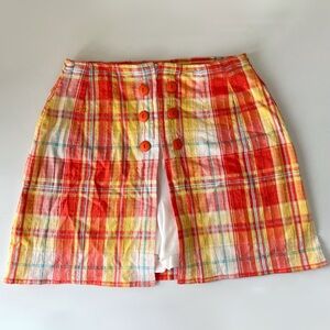 Y2K Pimkie Orange Plaid Skort